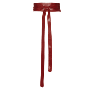 burgundy leather belt that wraps around