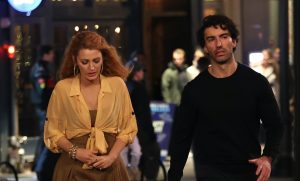 Blake Lively and Justin Baldoni are seen on the set of 'It Ends with Us'