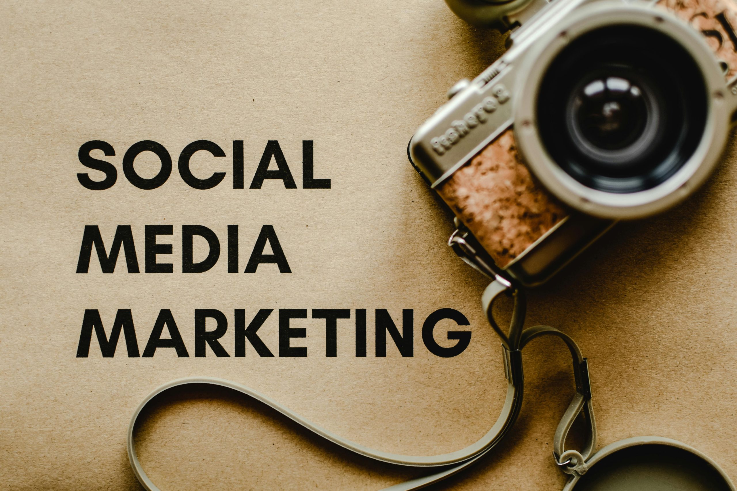 image of a camera and text that says social media marketing