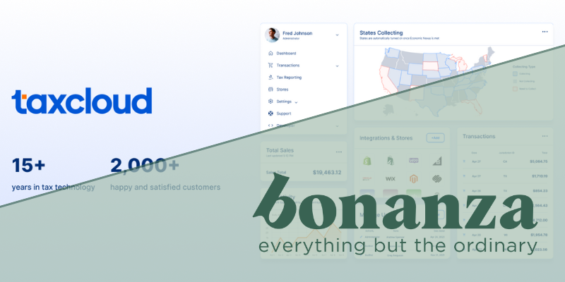 image of TaxCloud and Bonanza logos