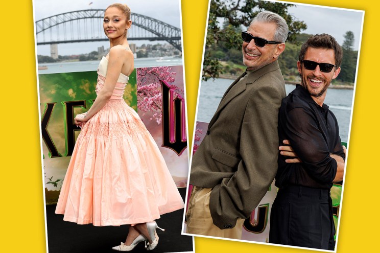 Ariana Grande, Jonathan Bailey and Jeff Goldblum