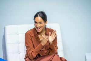 Meghan, Duchess of Sussex, during a forum about digital responsibility at EAN University during a visit around Colombia on August 15, 2024 in Bogota, Colombia.