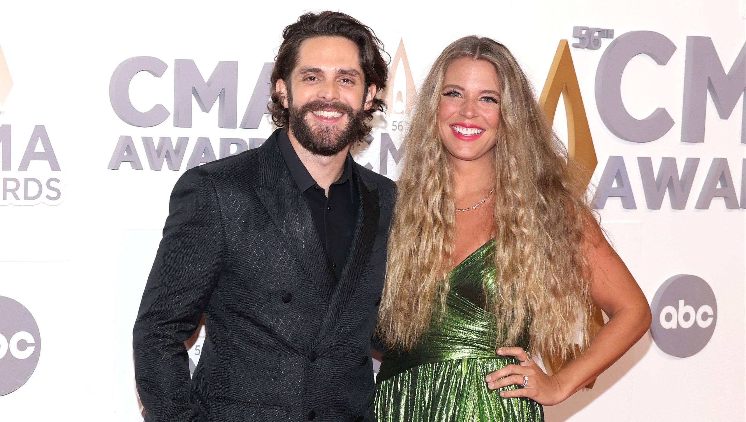 NASHVILLE, TENNESSEE - NOVEMBER 09: Thomas Rhett and Lauren Akins attend The 56th Annual CMA Awards at Bridgestone Arena on November 09, 2022 in Nashville, Tennessee. (Photo by Jason Kempin/Getty Images)