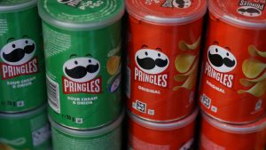 Pringles packaging are seen at the airport in Balice near Krakow, Poland on May 18, 2024. (Photo by Jakub Porzycki/NurPhoto via Getty Images)